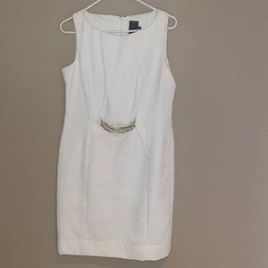 Taylor White Chain Detail Sheath Dress